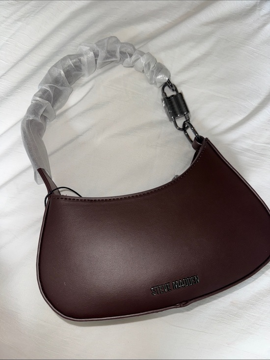 Steve Madden Handbags - Steve Madden Choclate Brown Saddle Bag with Gunmetal Chain